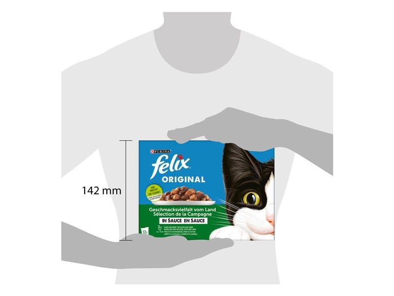Felix Nassfutter Fleisch & Geflügel in Sauce, 12 x 85g Alleinfuttermittel für Katzen