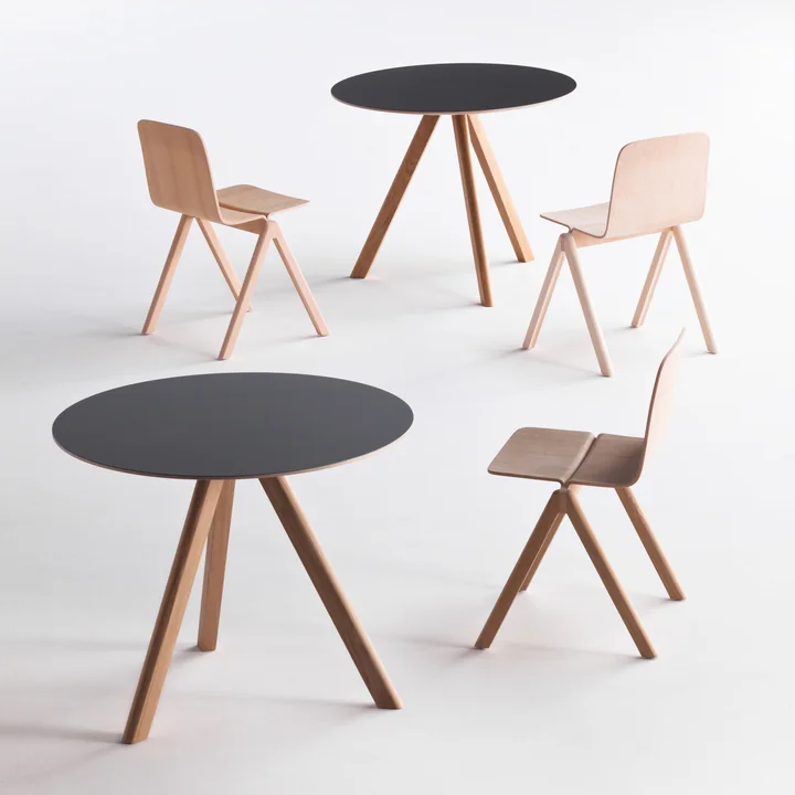 HAY - Copenhague CPH20 2.0 Tisch Ø 120 cm, Eiche lackiert / Linoleum grau