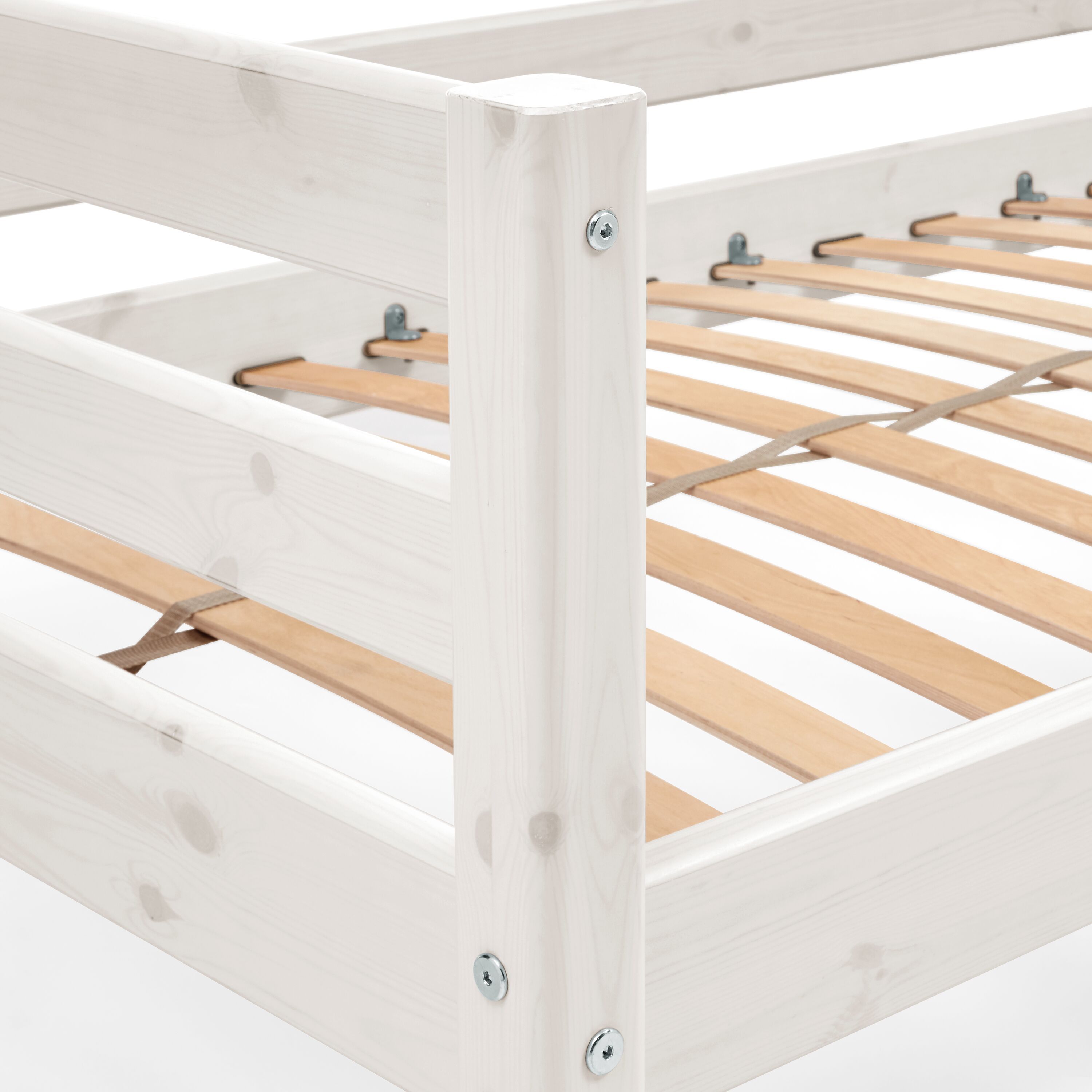 Flexa CLASSIC Einzelbett - White Wash / B: 100.0 cm x T: 210.0 cm x H: 67.0 cm