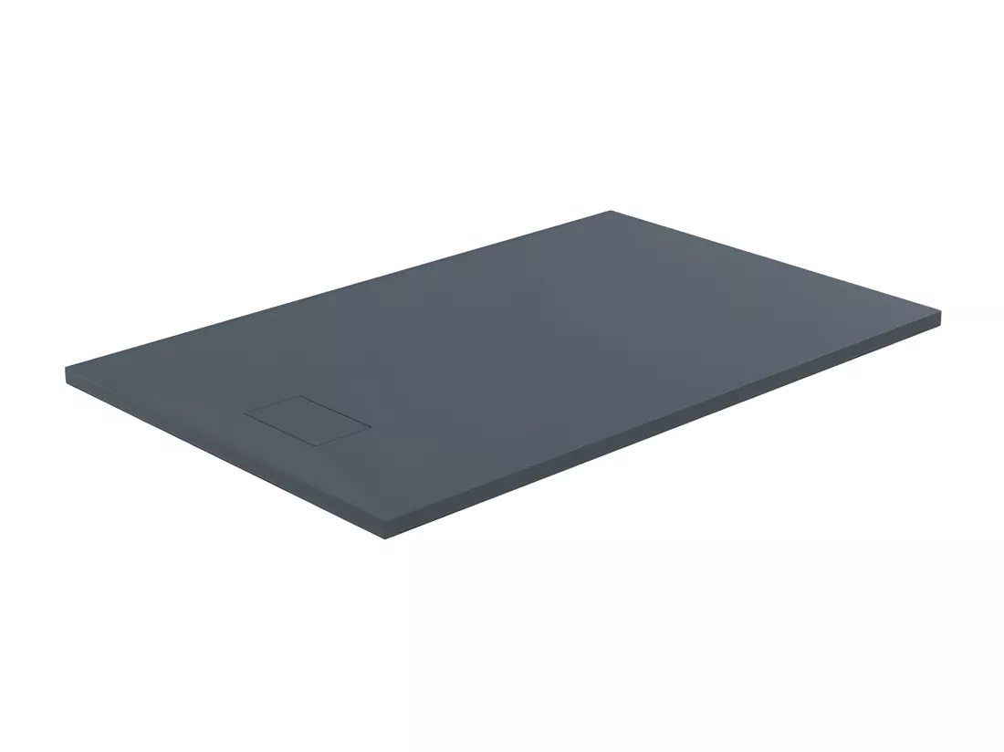 Receveur de douche 90 x 180 cm extra plat PIATTO en SoliCast® surface ardoisée gris basalte