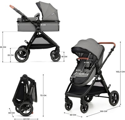 Kinderkraft ESME 2-in-1 Duovogn, Moonlight Grey