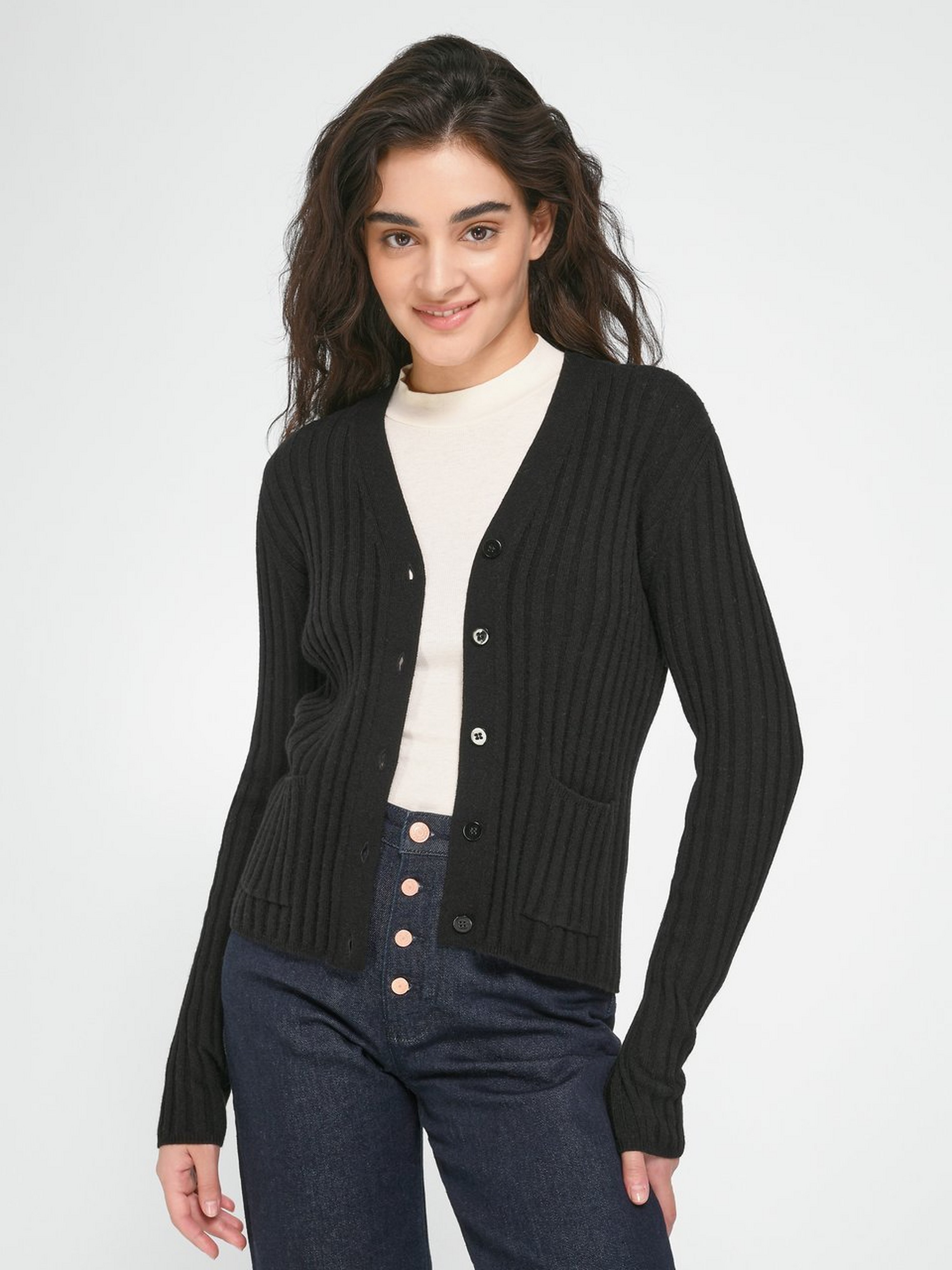 Strickjacke aus Schurwolle und Kaschmir