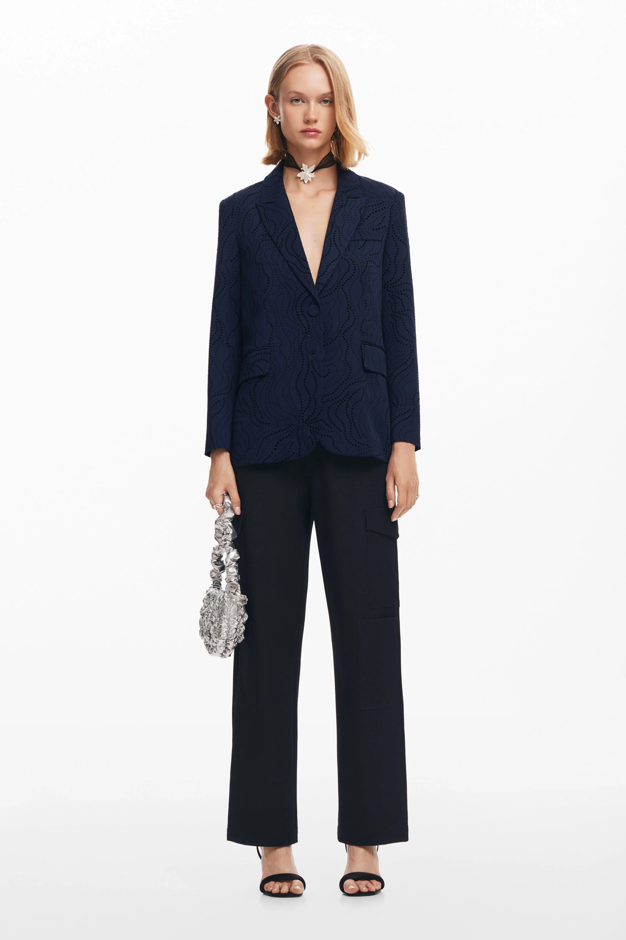 Blazer bordado flores