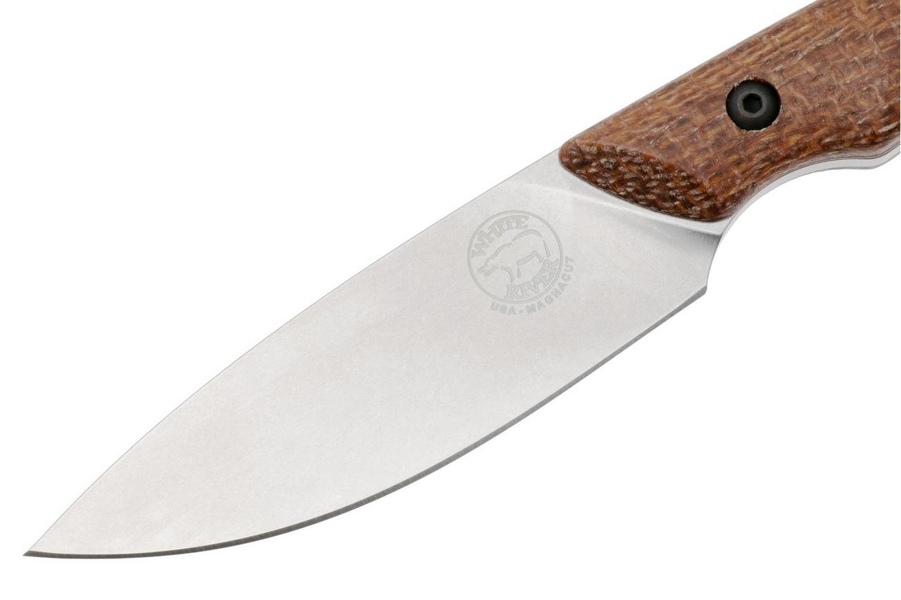 White River Knives Brave WRSS-BRV-BNA Stonewashed Magnacut, Natural Burlap Micarta, jachtmes, Smith and Sons design