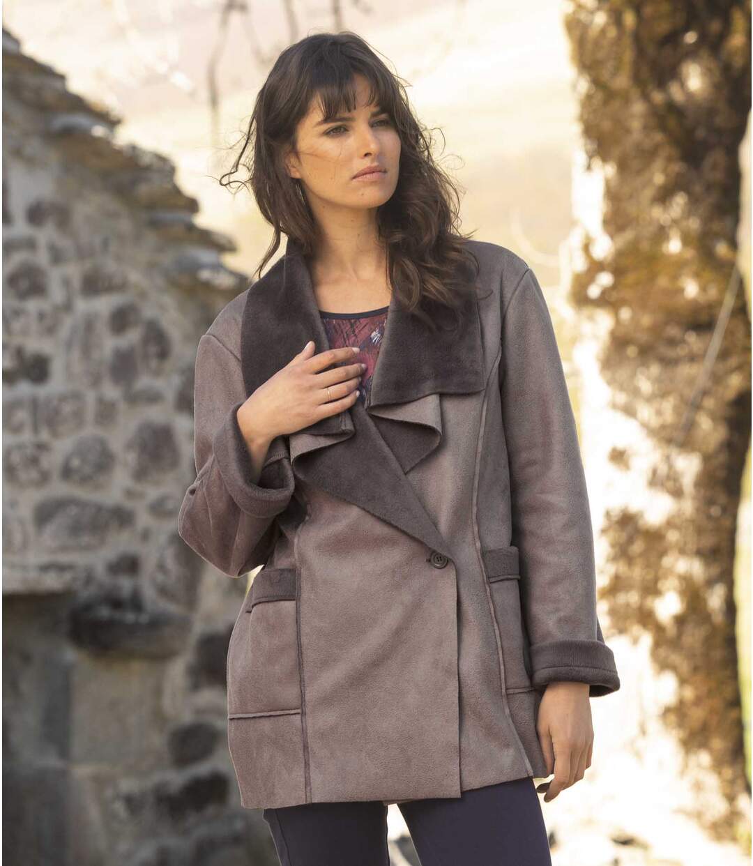 Veste Suédine Asymétrique