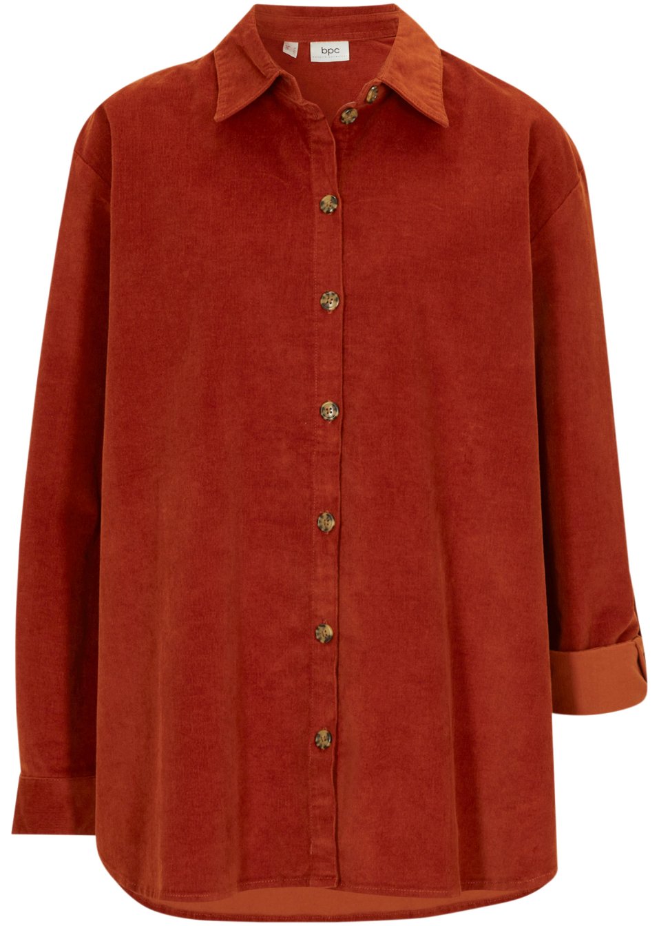 Chemise en velours côtelé avec fente latérale