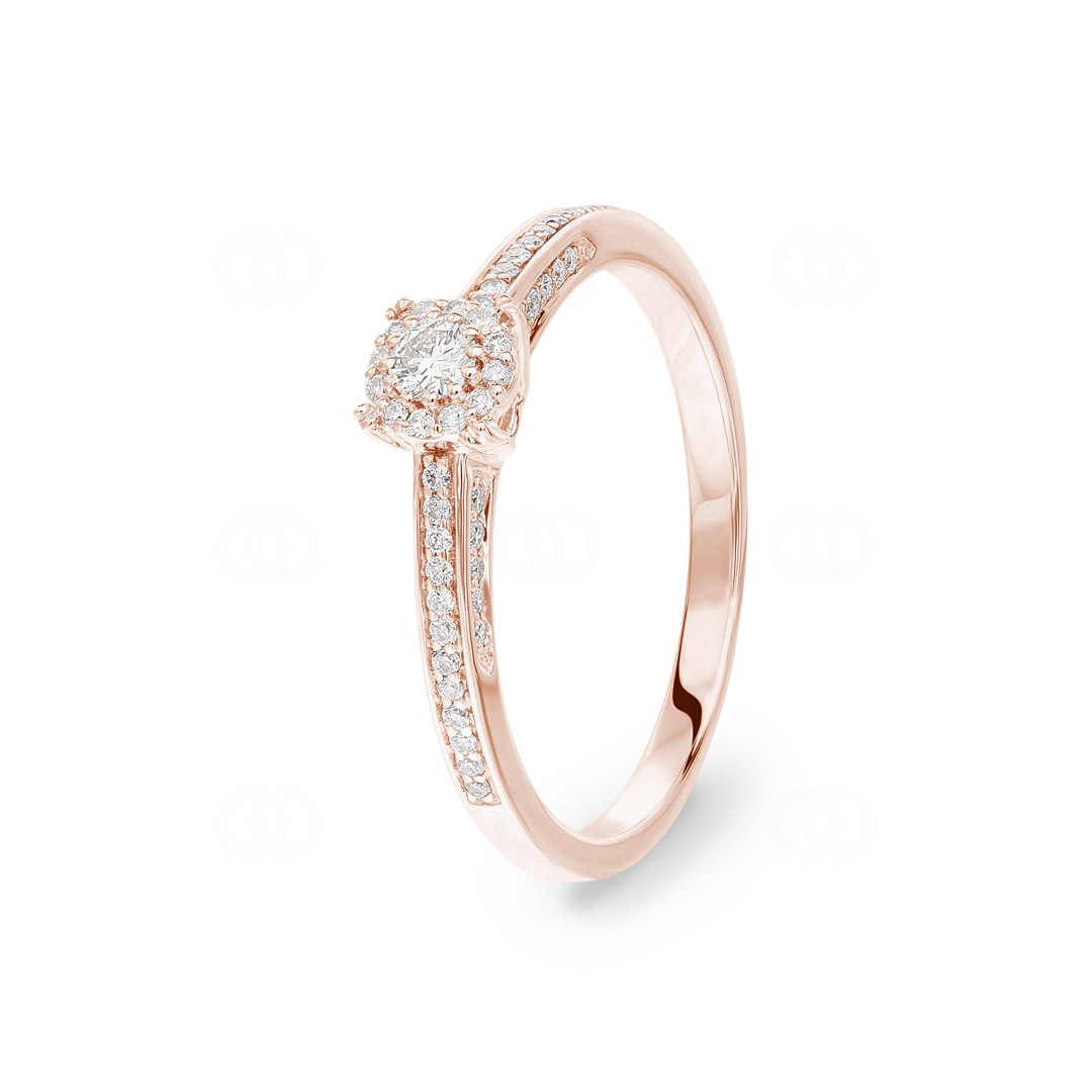 0.26 Karat Diamanten Verlobungsring 750/18 K Roségold