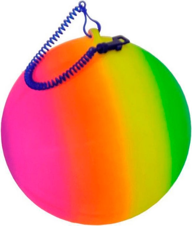 Game Time regenboog bal aan koord D 21 H 21 cm