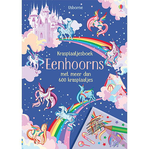 Uitgeverij usborne krasplaatjesboek eenhoorns