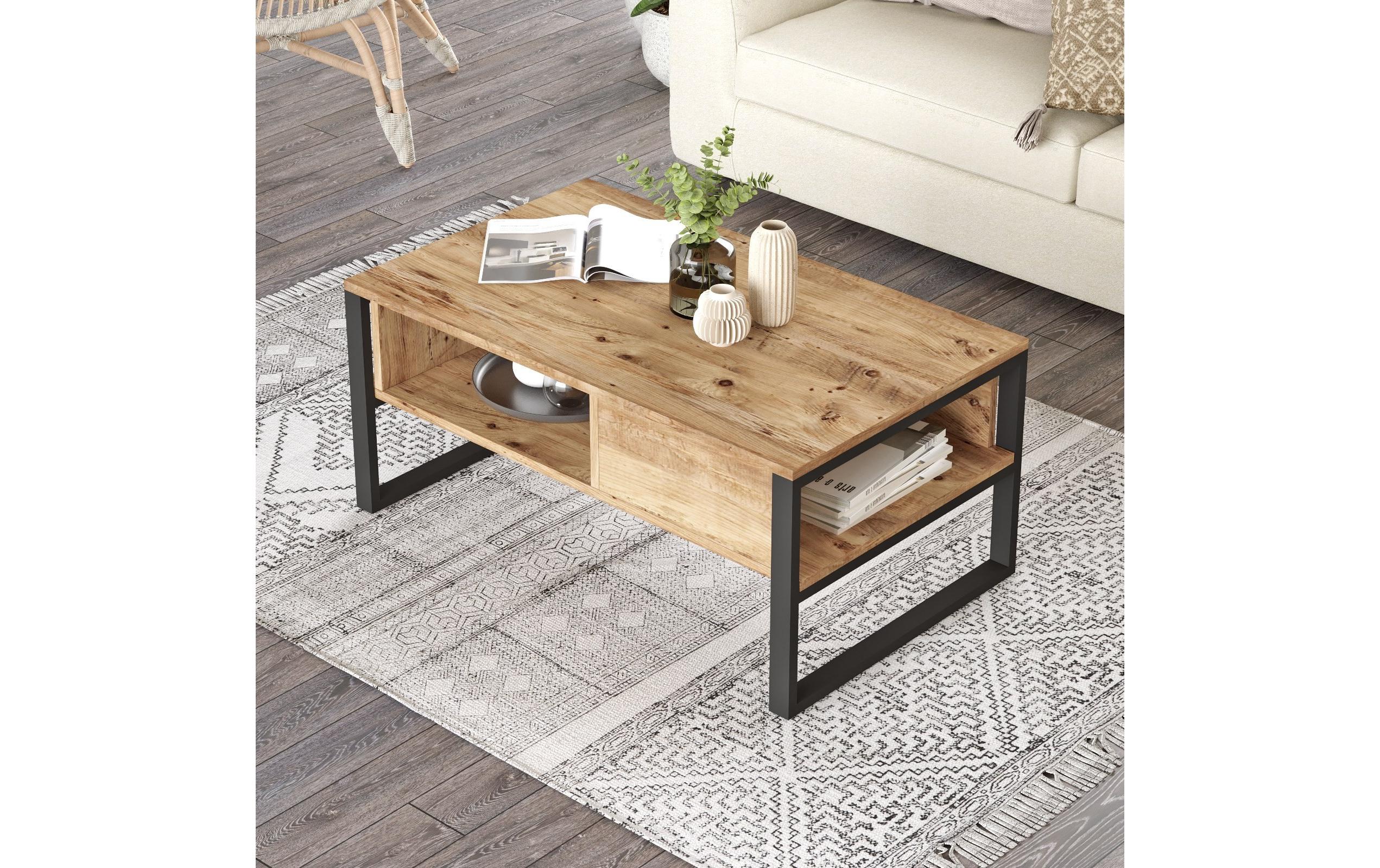 Couchtisch Ml34-A 100 x 44.4 cm, Braun<br>Hochwertiger Couchtisch