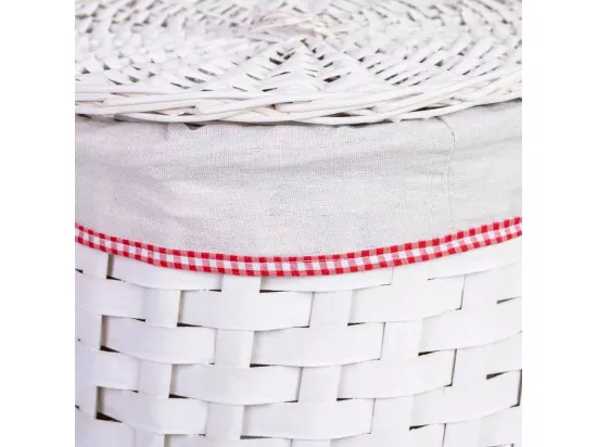 Panier à linge en osier gris 35x35x29h cm