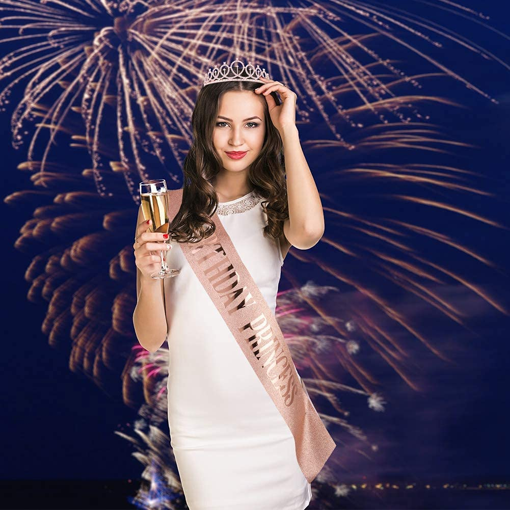(2-tlg. Set) Geburtstags Party Accessoire Schärpe   Krone - Birthday Queen