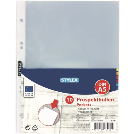 Stylex Prospekthüllen A5, 10 Stück