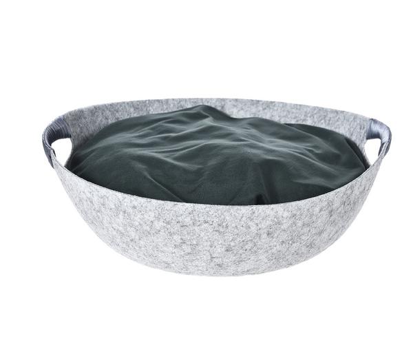 Dehner Lieblinge Kuschelbett Cup, grau/grün,