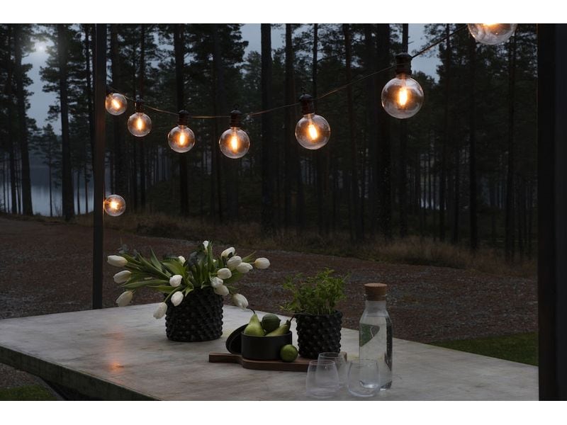 Konstsmide Lichterkette Solar 2337, 10 LEDs, Transparent Solarbetriebene LED-Lichterkette