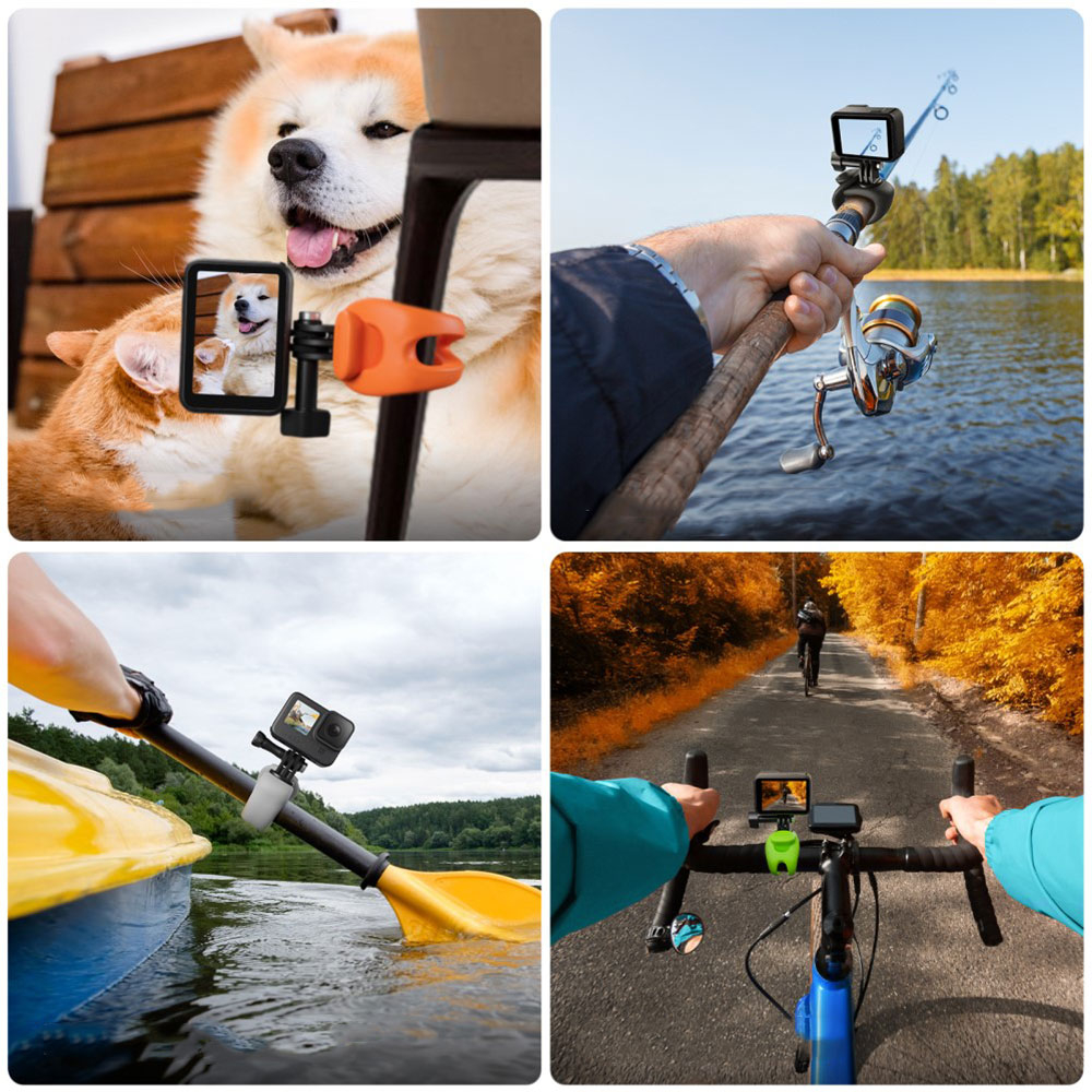 Fahrrad Lenkstangen Silikon Motorrad und Fahrrad / Velo Halterung (Ø2.2-3.8cm) mit 360° Rotation für GoPro - Schwarz
