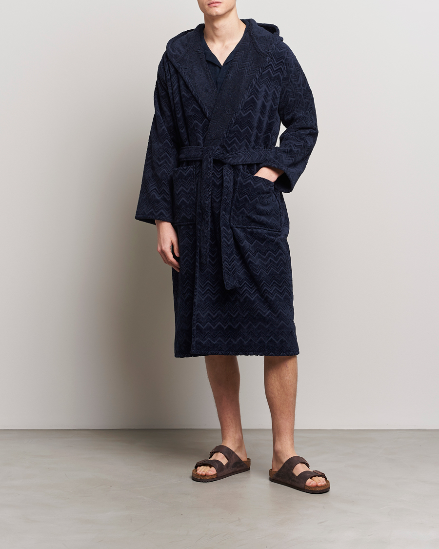 Missoni Home Chalk Bath Robe Navy