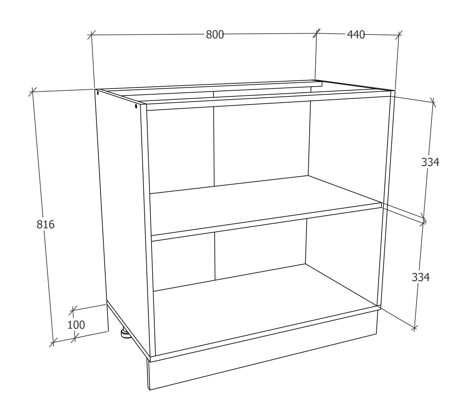 Unterschrank ESILO - weiß - anthrazit - 80 cm