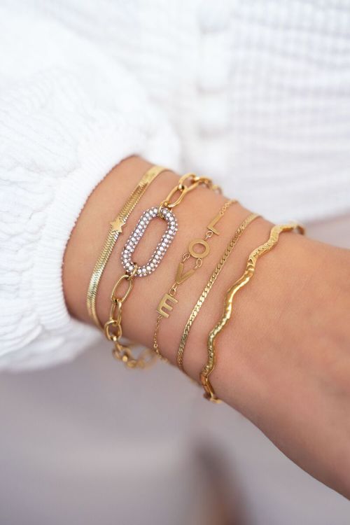 Armband met platte schakel & ster