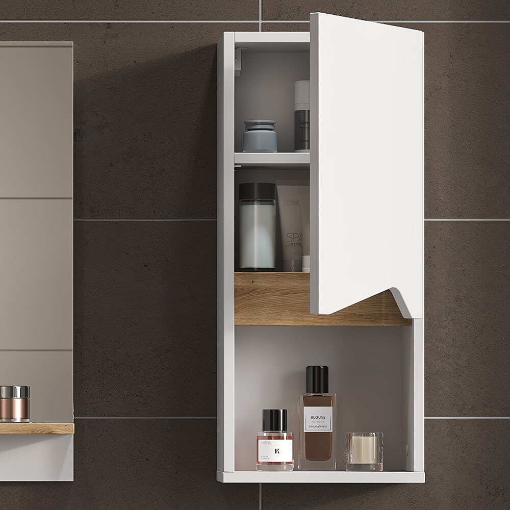 Vicco Hängeschrank Marelle 30 x 67 cm, Weiß Artisan, modern, Badschrank, schmal, Badezimmer