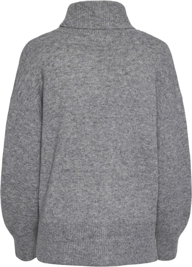 Pieces PCMALOU LS ROLLNECK KNIT NOOS BC Medium grey melange/melange