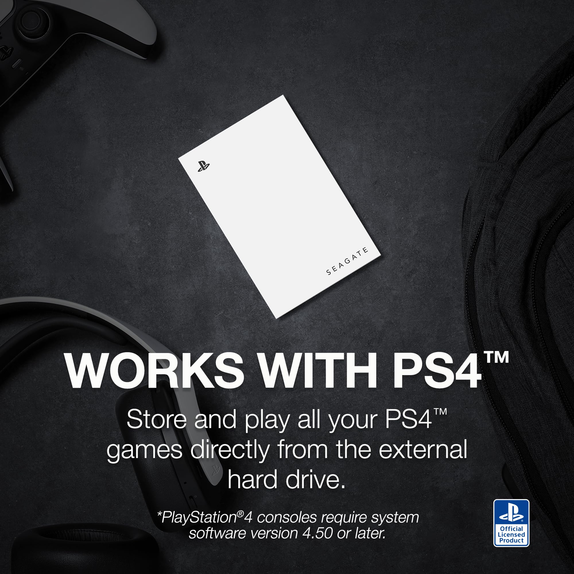 Seagate Game Drive pour PS4/PS5 5To, Disque Dur Externe, 2.5 Pouces, USB 3.0, sous Licence Officielle, éclairage LED Bleu, INCL. 2 semaines Playstation+ (STLV5000202)