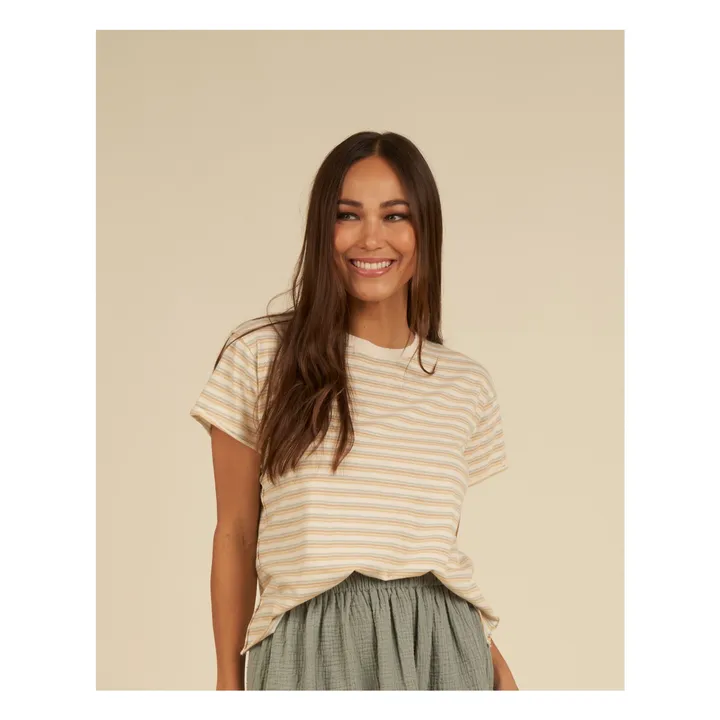 Rylee + Cru T-Shirt Vintage Rayé - Collection Femme | Beige