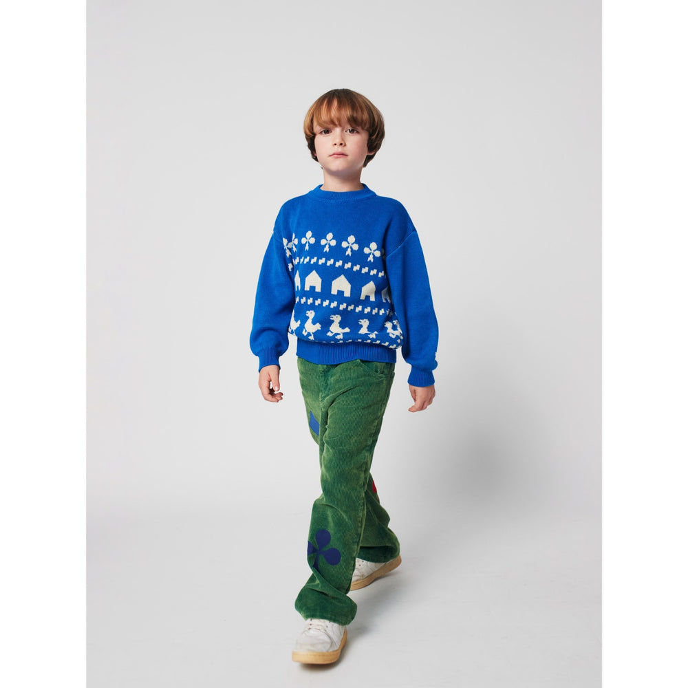 Køb Bobo Choses Blue Farm Jacquard Jumper