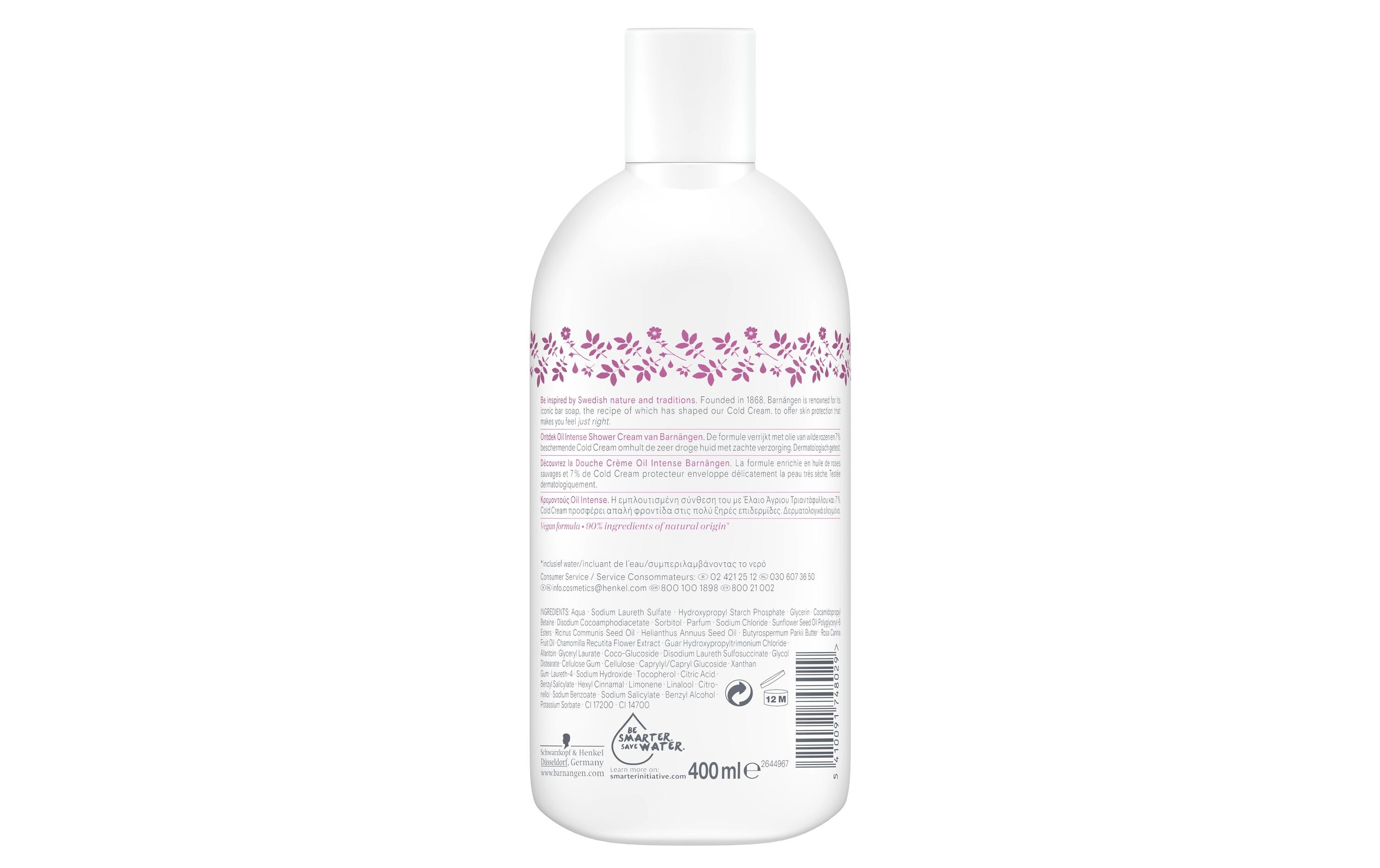 Duschgel Oil Intense 400 mlPflegende Duschcrème mit Wildrosenöl