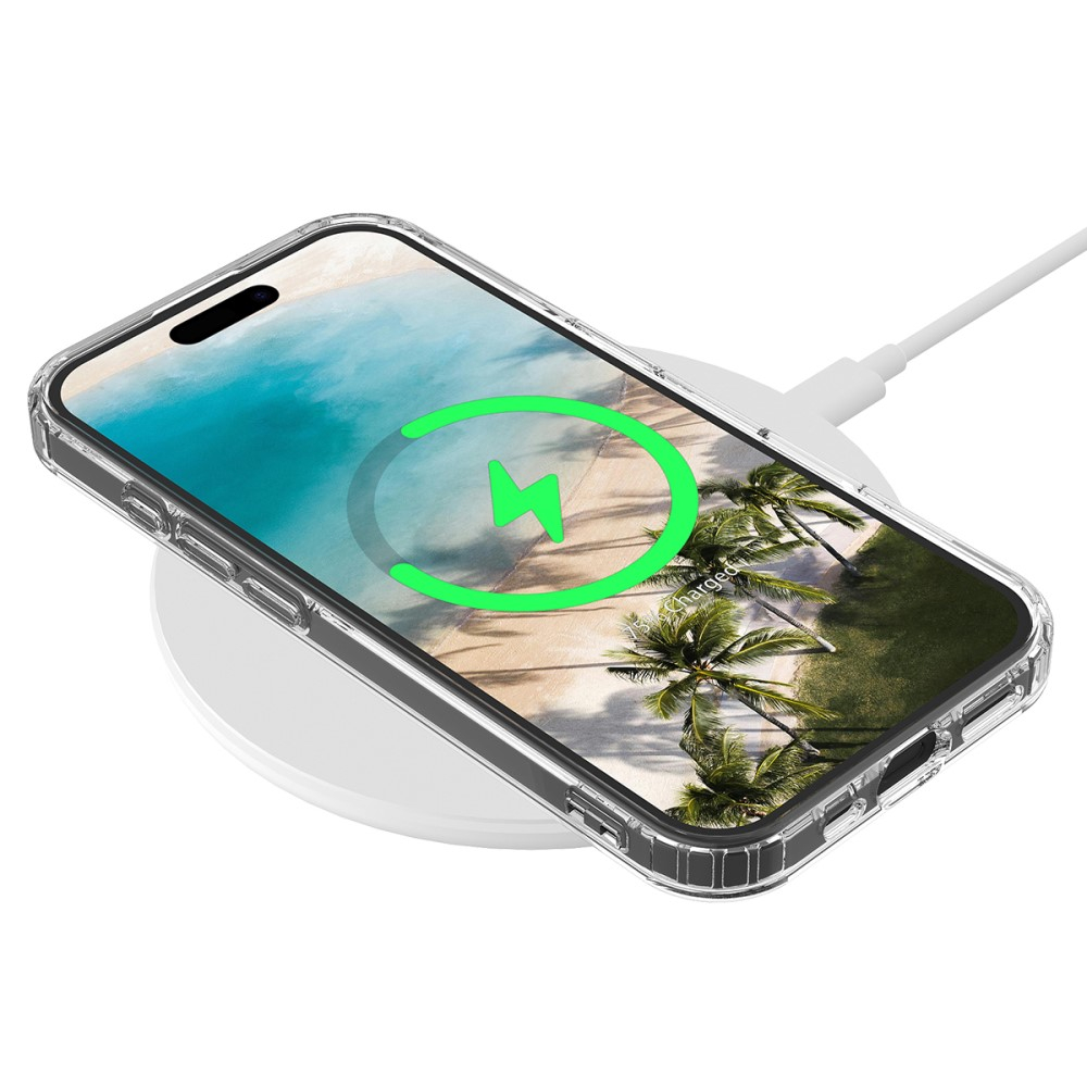 iPhone 16 MagSafe Hybrid Hülle TPU Bumper Acryl Rückseite Air Cushion Fallschutz - Transparent