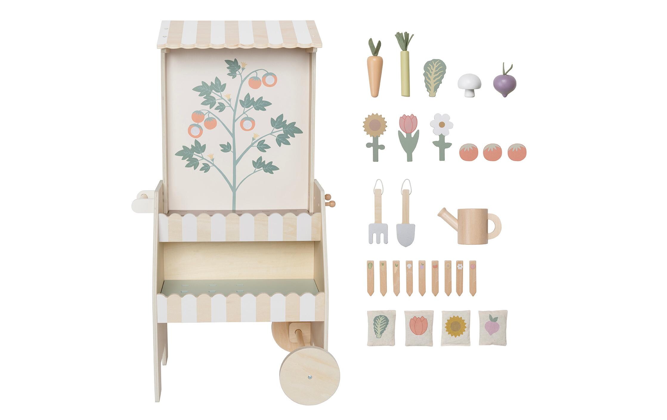 Verkaufswagen Marktstand Blumen 29 x 44 x 78 cm 28 Teile<br>Holzspielzeug