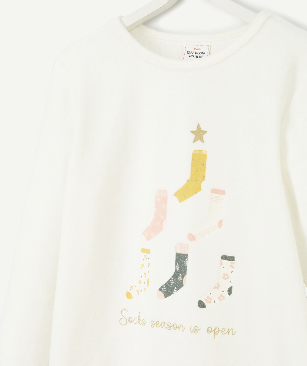 LA CHEMISE DE NUIT JAUNE ET BLANCHE ANIMÉE CHAUSSETTES