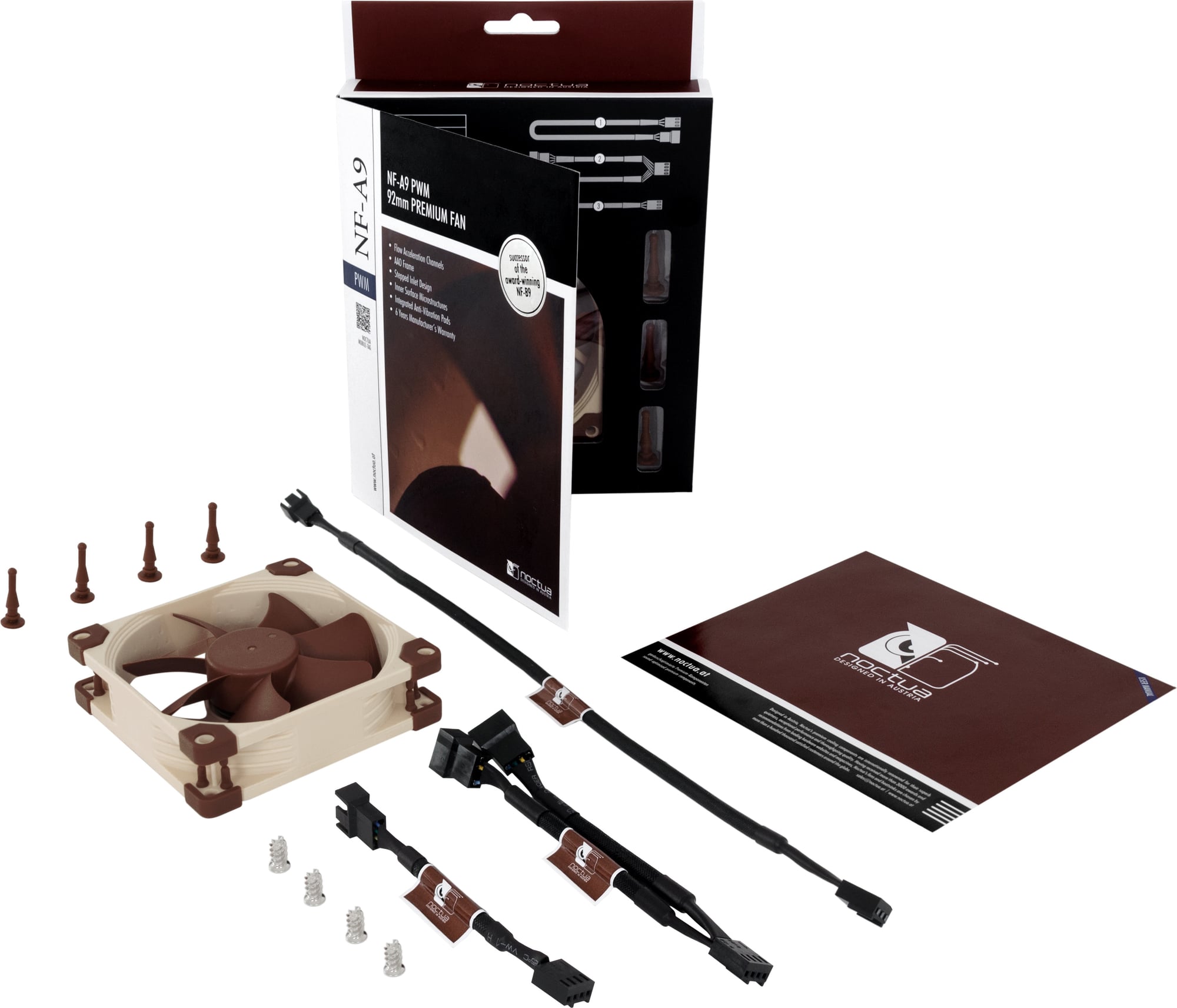 Noctua  Lüfter 12V NF-A9, PWM    Hochoptimierter leiser 92 x 25 mm Premium-Fan