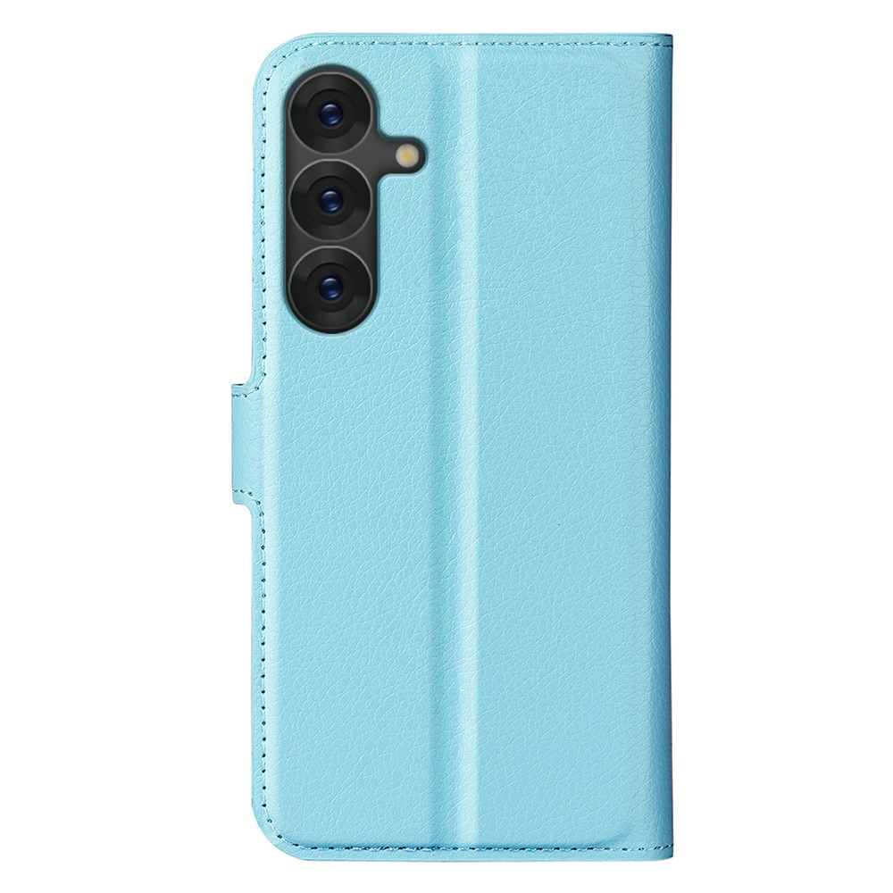 Samsung Galaxy S25  Plus Leder Tasche Flip Cover Litchi Look - Hellblau