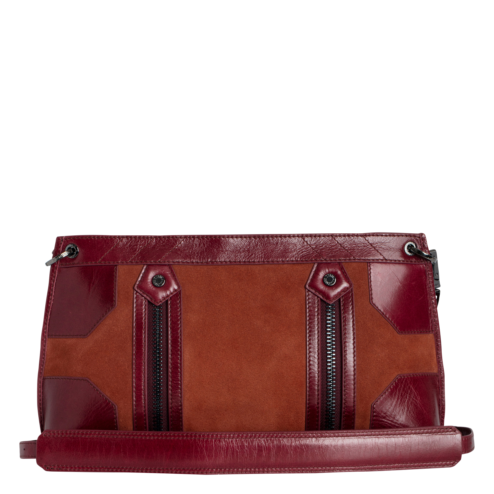 SUNNY MOODY - Sac bandoulière en cuir velours| Marron