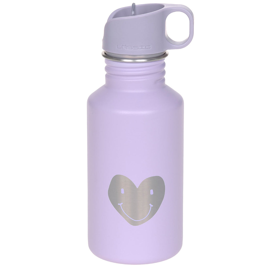 lässig rvs drinkfles little gang - heart lilac - 500 ml
