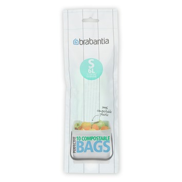 Brabantia afvalzak Perfect Fit S composteerbaar 6l 10 stuks