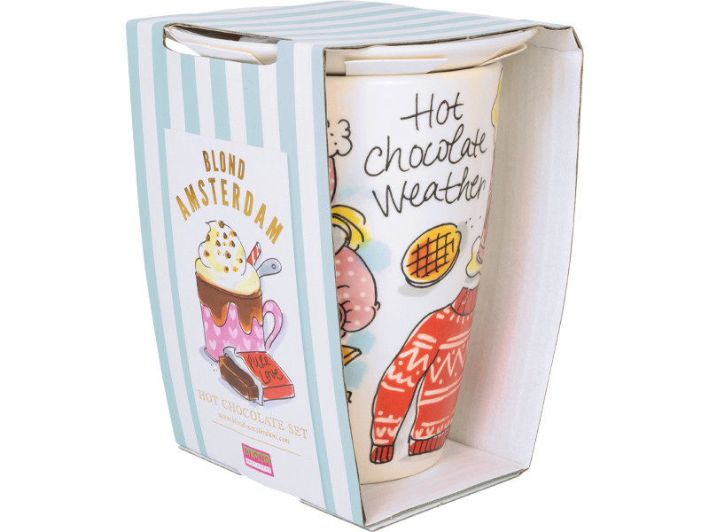 XL Beker 0,5L & Petit Four Set Even Bijkletsen Hot Chocolate Weather