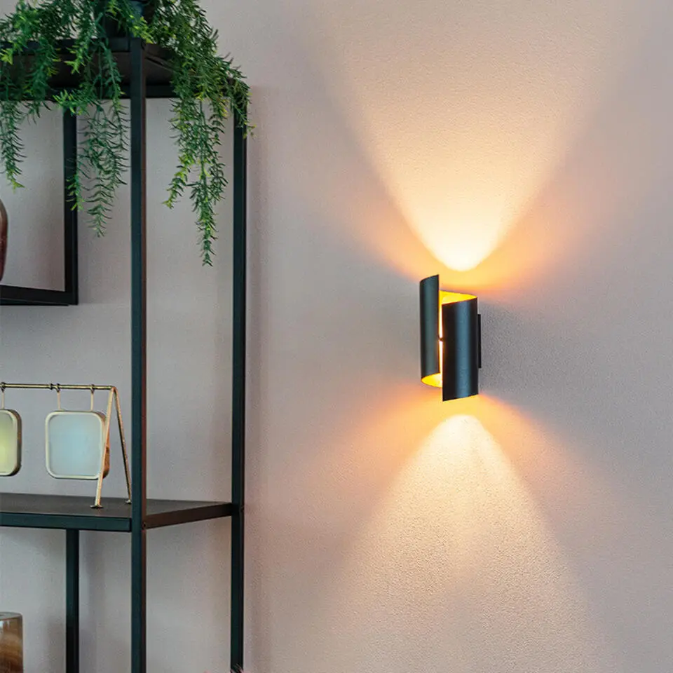 Qazqa wandlampen faldo zwart g9