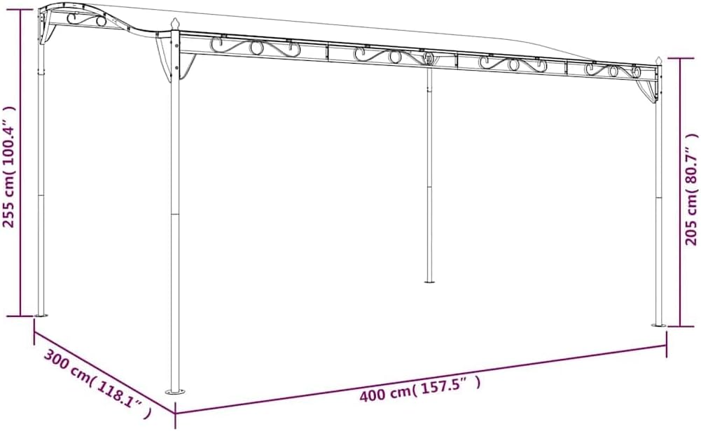 vidaXL Markise, Sonnenmarkise Wasserfest UV-Schutz, Balkonmarkise Sonnenschutz mit Stahlrahmen, Regenschutz Überdachung Terrasse, Anthrazit 4x3 m 180 g/m² Stoff Stahl