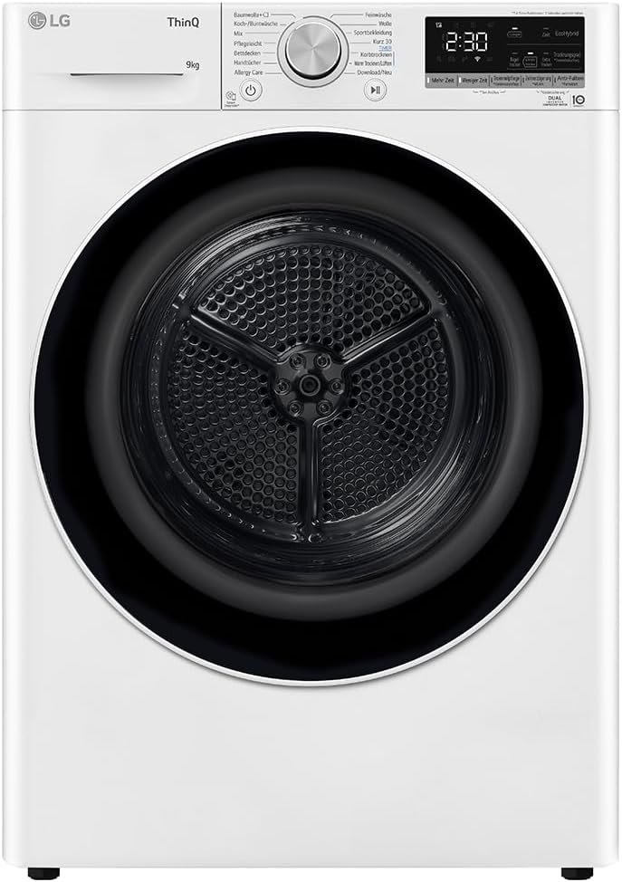 LG V9R09TC Wärmepumpen-Trockner 9 kg Kapazität, Sensor Dry, Allergy Care, Smart Diagnosis, Weiß
