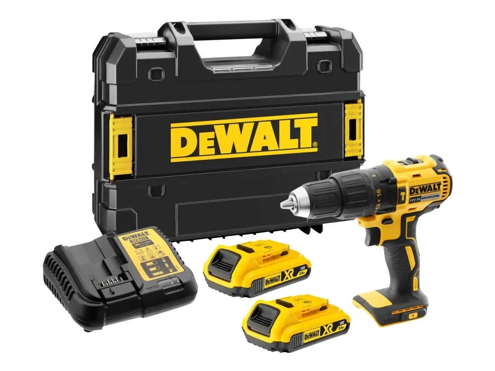 DeWALT DCD778D2T-QW - Hammerbor/skruemaskine - ledningfri - 2-hastigheders - borepatron med nøgle 13 mm - 65 N·m - 2 batterier - 18 V