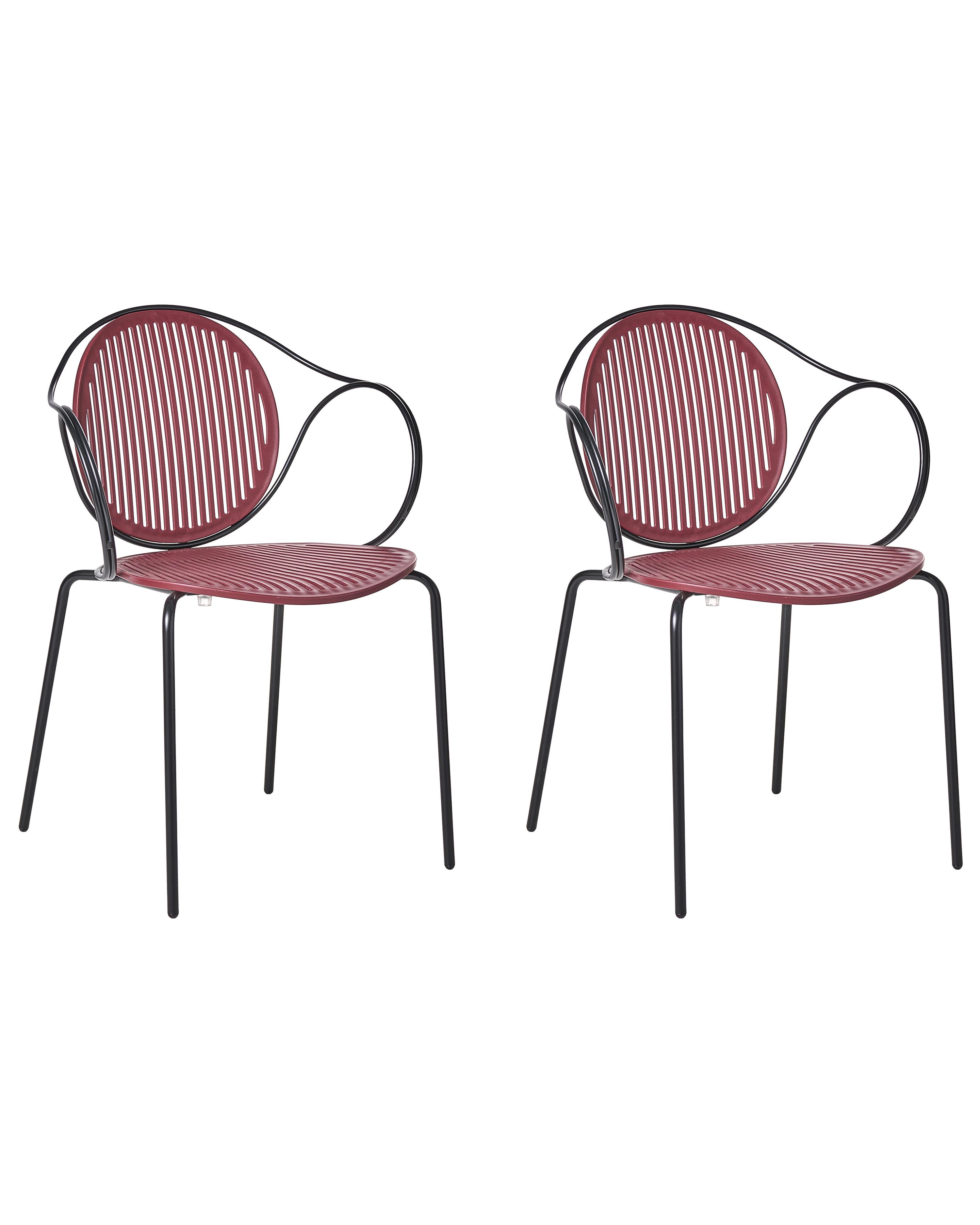 Set van 2 tuinstoelen IKARIA Metaal Rood