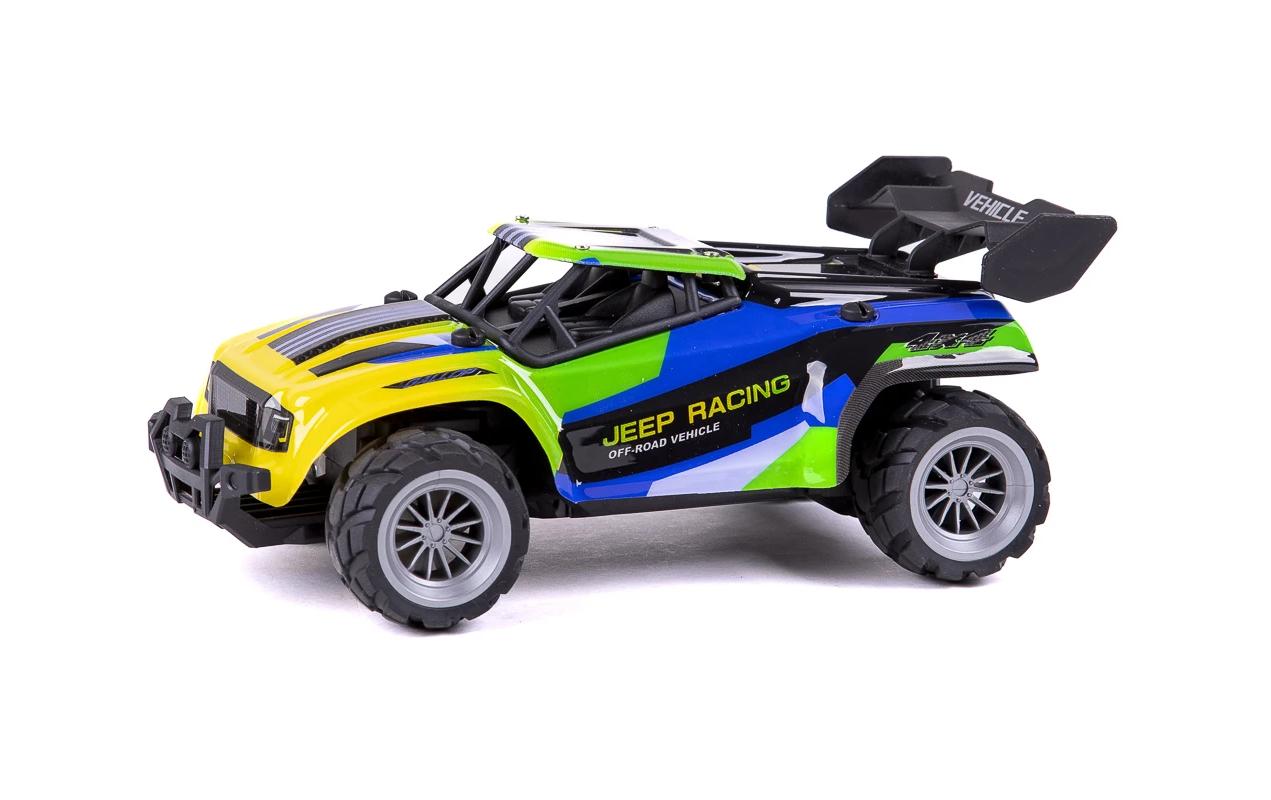 Buggy Jeep Racing Blau/Grün, 1:18Akku-Betriebenes RC Auto für Kinder ab 6 Jahren