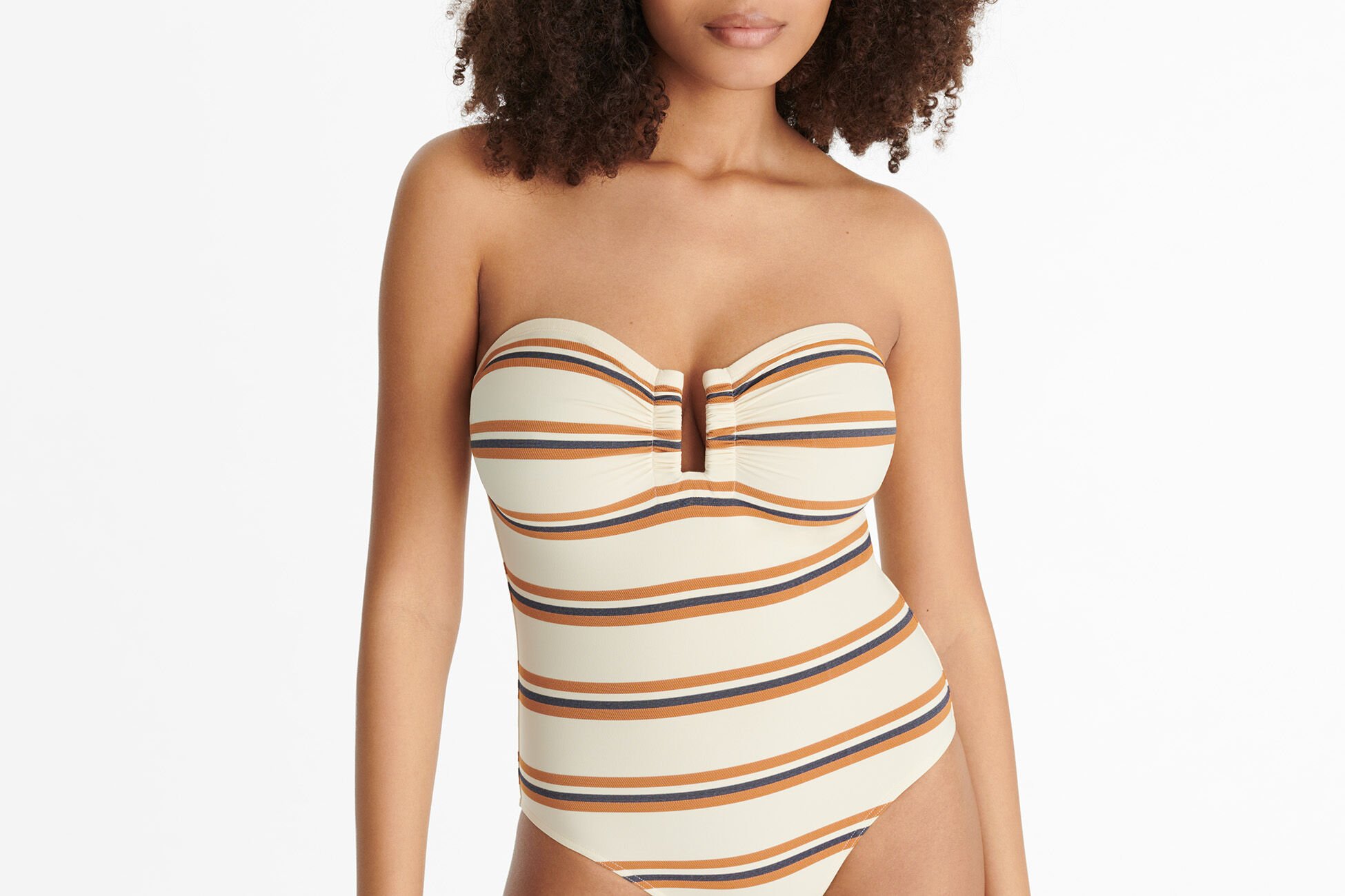 Amiral Une-pièce bustier RAYURE SABLE FIN