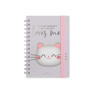 Agenda à spirale 1 semaine sur 2 pages - 8,5 x 13 cm - chaton - Legami