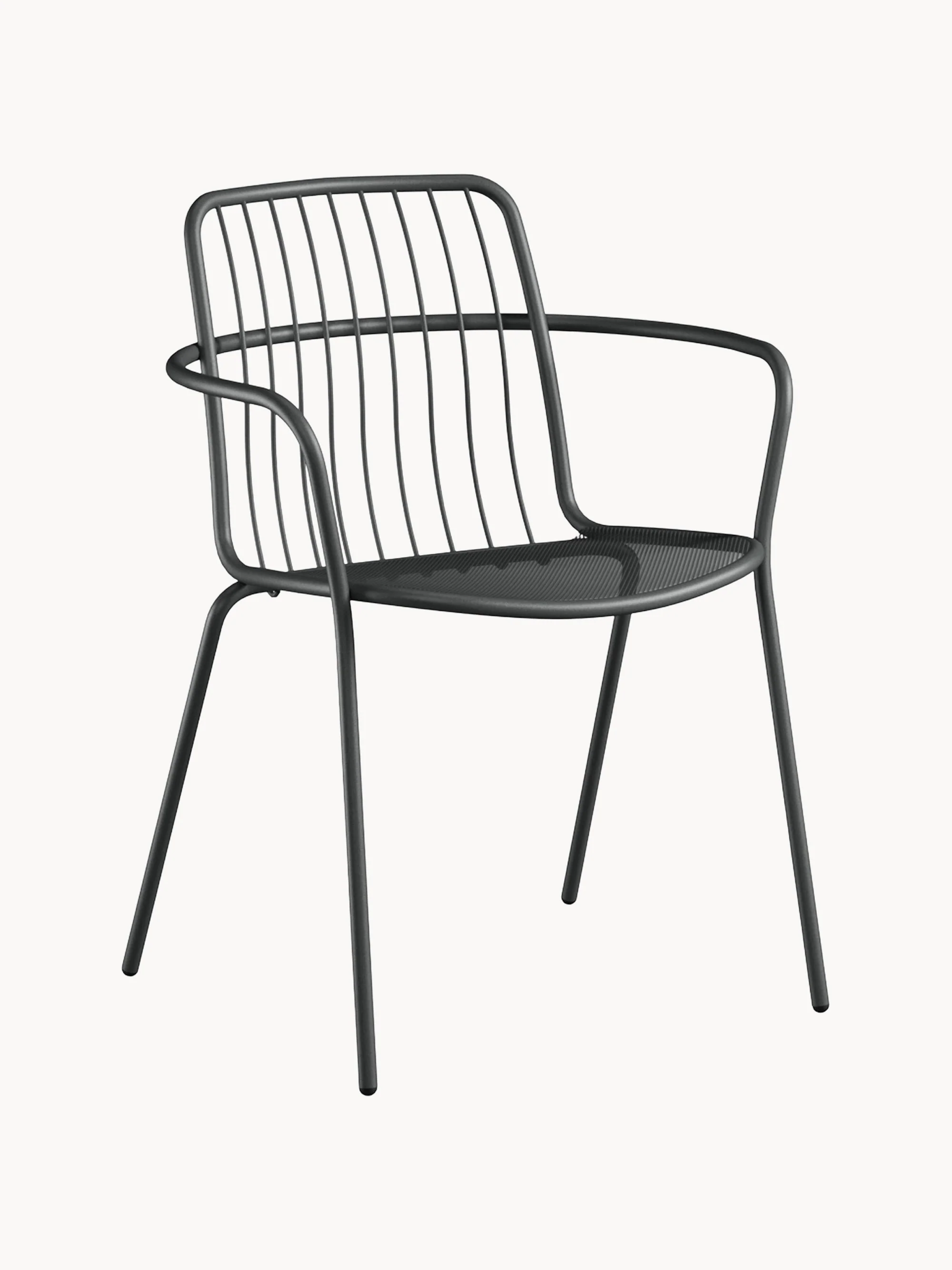 Stapelbare tuinstoelen Alisea met armleuningen, 2-delig