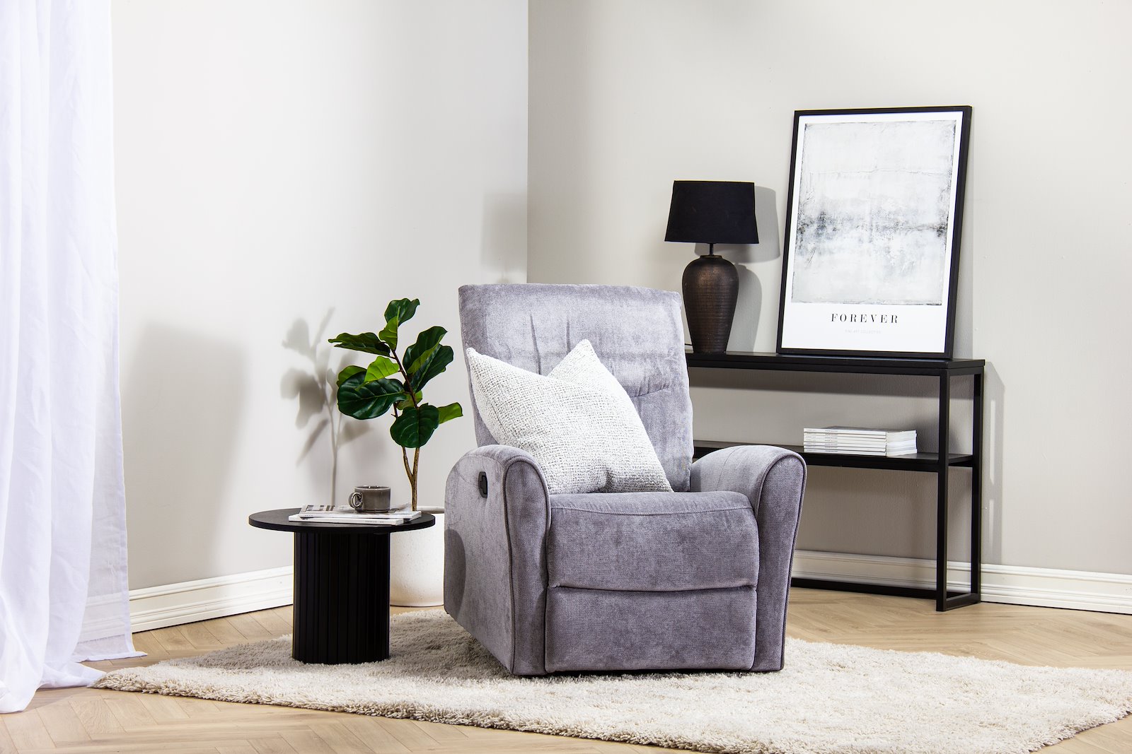 Boston recliner Tekstil Slowly grå
