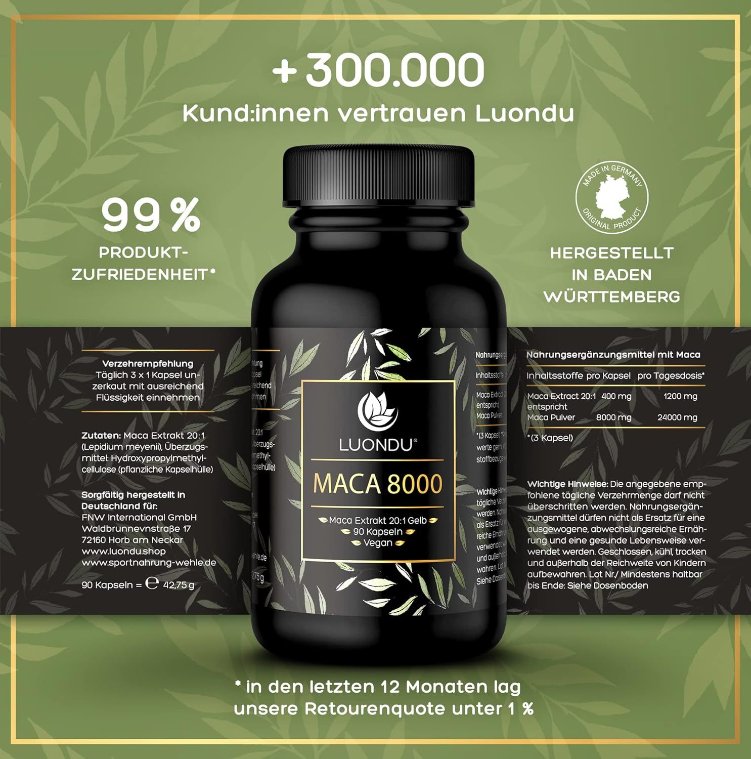 Luondu Maca 8000 Extrakt