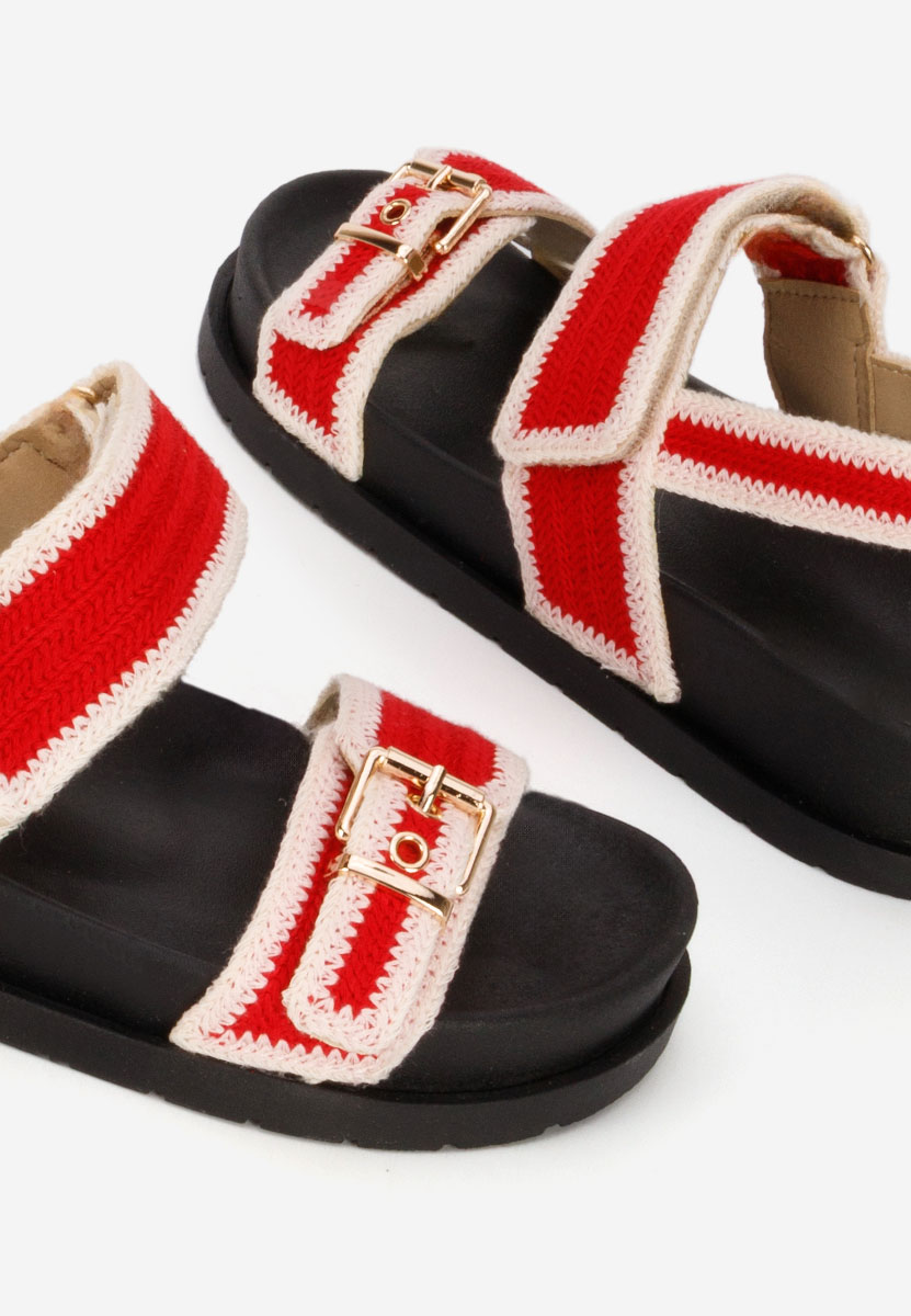 Sandales femme sans talon rouges Sharma